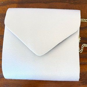 Vintage KF ltd Satin Envelope Purse w/ chain strap in White